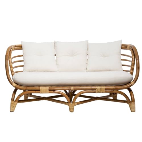 Atmosphera - Sofa Farah - Rattan 2-Sitzer - Weiß von ATMOSPHERA CREATEUR D'INTERIEUR