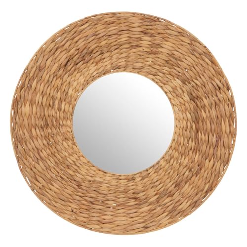 Atmosphera - Spiegel Lorena Metall und Hyazinthe - D75 cm - Beige von ATMOSPHERA CREATEUR D'INTERIEUR