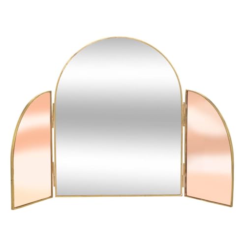 Atmosphera - Spiegel Messing - pink - H.40-5 cm - Rosa von ATMOSPHERA CREATEUR D'INTERIEUR