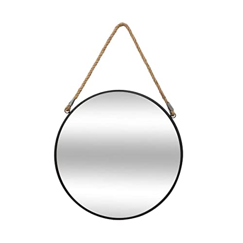 Atmosphera - Spiegel Seil schwarz - Metall D 38 cm - Schwarz von ATMOSPHERA CREATEUR D'INTERIEUR