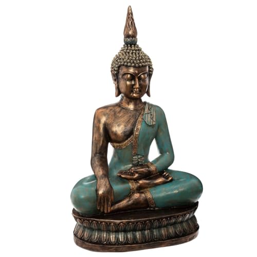 Atmosphera - Statuette Buddha sitzend - Kunstharz H 73 cm - Mehrfarbig von ATMOSPHERA CREATEUR D'INTERIEUR