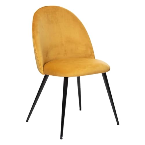 Atmosphera - Stuhl Slano - ockergelb - Samt - Schwarze Metallbeine - Ocker Atmosphera - Stuhl Slano - ockergelb - Samt - Schwarze Metallbeine - Ocker von ATMOSPHERA CREATEUR D'INTERIEUR