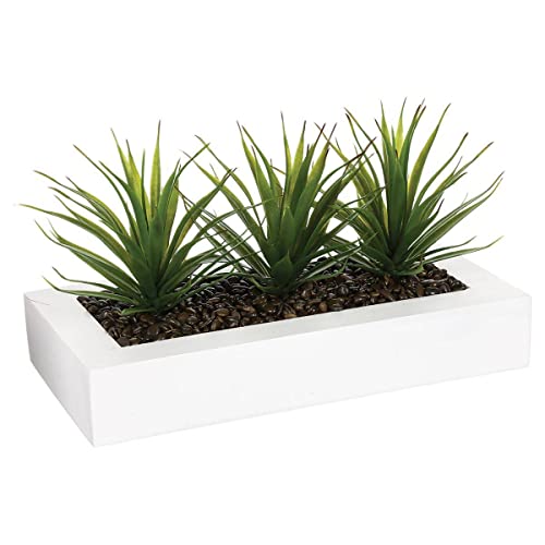 Atmosphera - Tafelaufsatz 3 künstliche Aloe Vera H17cm - Weiß von ATMOSPHERA CREATEUR D'INTERIEUR