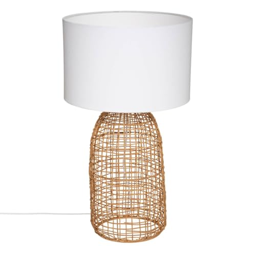 Atmosphera – Zylinderlampe Karla – Rattan – Weiß H56 cm von ATMOSPHERA CREATEUR D'INTERIEUR