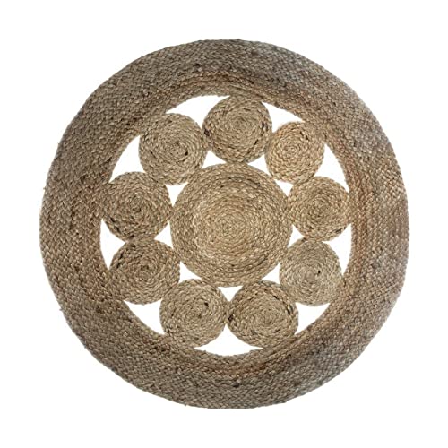 Atmosphera Teppich, rund, durchbrochen, Jute, Durchmesser 80 cm von ATMOSPHERA CREATEUR D'INTERIEUR