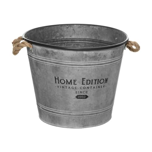 Atmosphera - Topf - Metall - grau - D37-5 cm - Grau von ATMOSPHERA CREATEUR D'INTERIEUR