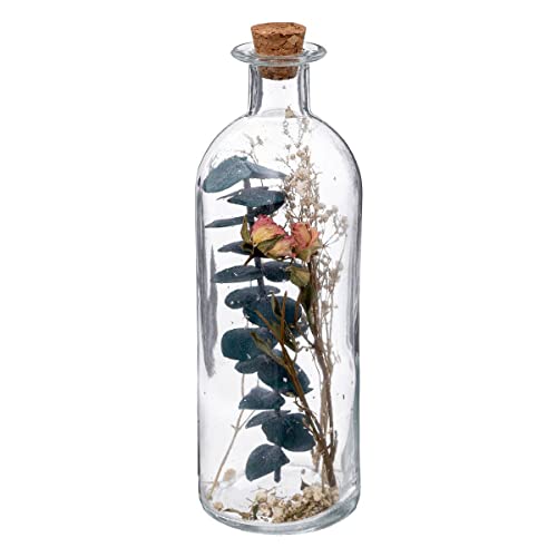 Atmosphera - Trockenblumen in der Flasche H21 cm - Blau von ATMOSPHERA CREATEUR D'INTERIEUR