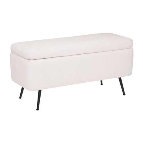Atmosphera - Truhenbank Aurora - Holz und Metall - weiß - 100x40 cm - Weiß von ATMOSPHERA CREATEUR D'INTERIEUR