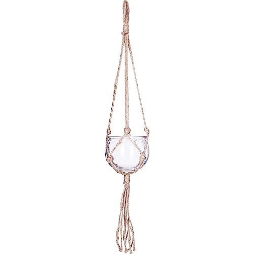 Atmosphera - Übertopf - Glas und Jute - transparent - D10-5 cm - Beige von ATMOSPHERA CREATEUR D'INTERIEUR