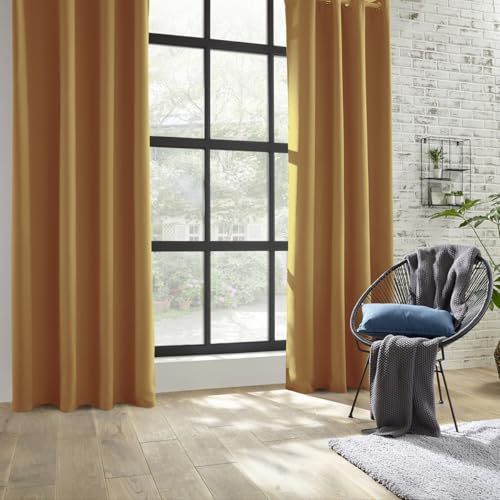 Atmosphera - Verdunkelnder Vorhang - ockergelb - 140x260 cm - Ocker von ATMOSPHERA CREATEUR D'INTERIEUR