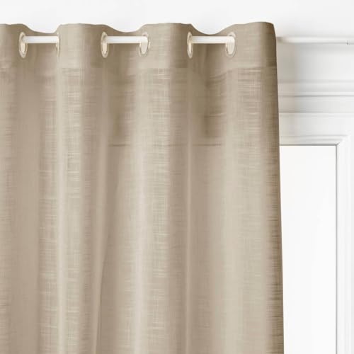 Atmosphera - Vorhang Alton mit Ösen - Leinen 140 × 240 cm - Beige von ATMOSPHERA CREATEUR D'INTERIEUR