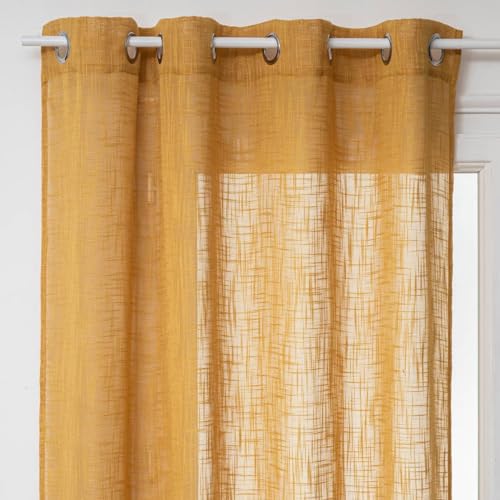 Atmosphera - Vorhang Alton mit Ösen - ockergelb 140x240 cm - Ocker von ATMOSPHERA CREATEUR D'INTERIEUR