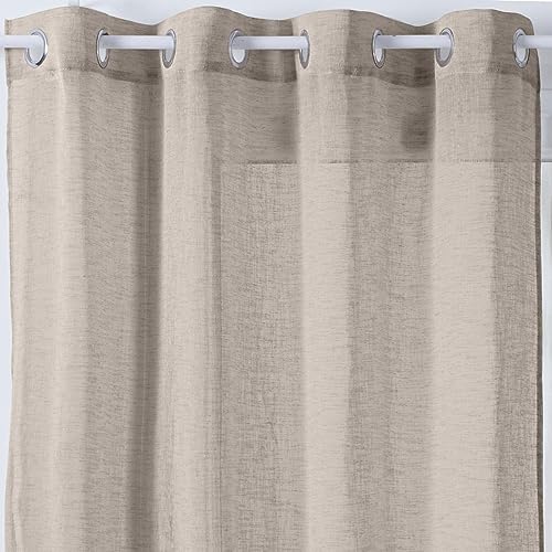Atmosphera - Vorhang Fred mit Ösen - Leinen 140 × 240 cm - Beige von ATMOSPHERA CREATEUR D'INTERIEUR