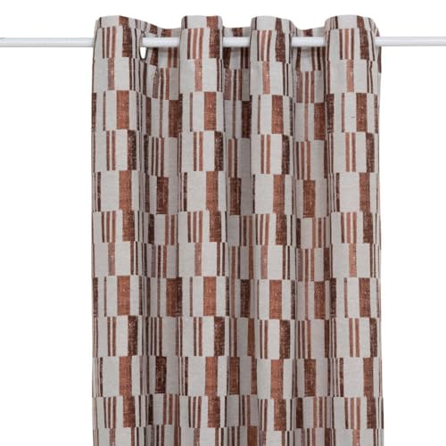 Atmosphera - Vorhang Leyna Jacquard Terracotta 140x260cm von ATMOSPHERA CREATEUR D'INTERIEUR