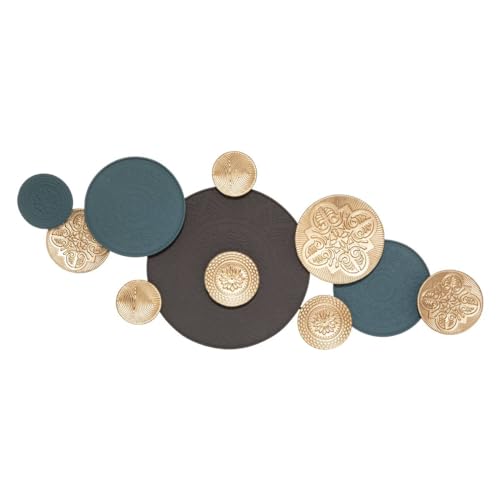 Atmosphera - Wanddeko "Tim" - Metall - blau & golden 143x59 cm - Mehrfarbig von ATMOSPHERA CREATEUR D'INTERIEUR