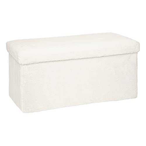 Atmosphera - Zusammenklappbarer Pouf Ezzio Holz - weiß - Weiß von ATMOSPHERA CREATEUR D'INTERIEUR
