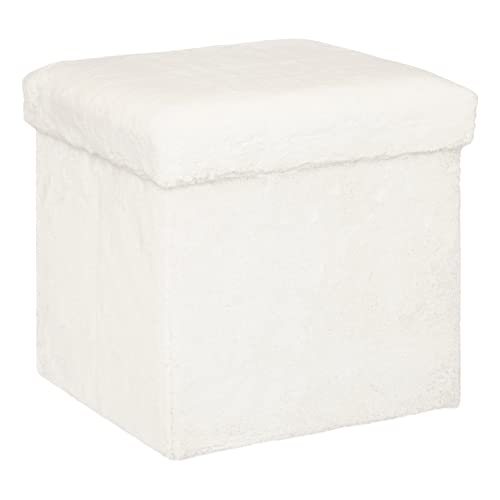 Atmosphera - Zusammenklappbarer Pouf Ezzio Holz - weiß - Weiß von ATMOSPHERA CREATEUR D'INTERIEUR