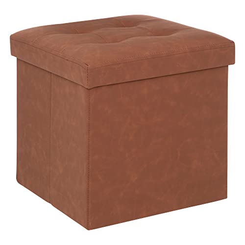 Atmosphera - Zusammenklappbarer Pouf Soren Holz - braun - Braun von ATMOSPHERA CREATEUR D'INTERIEUR