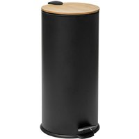 Atmosphera - Bam moderner 30-Liter-Abfalleimer mit Bambusdeckel, atmosphärisch - schwarz - Noir von ATMOSPHERA