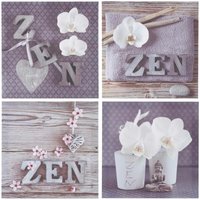 Bedruckte Leinwand Blumen 28x28cm - Model 3 von ATMOSPHERA