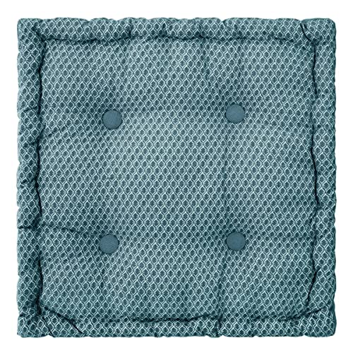Atmosphera - Bodenkissen "Otto" - Baumwolle - blaugrün 40 × 40 cm - Blaugrün von ATMOSPHERA CREATEUR D'INTERIEUR