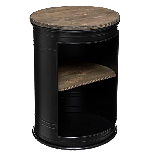 Atmosphera - Couchtisch Diego - schwarz - Metall & Holz D33-5 cm - Schwarz von ATMOSPHERA CREATEUR D'INTERIEUR