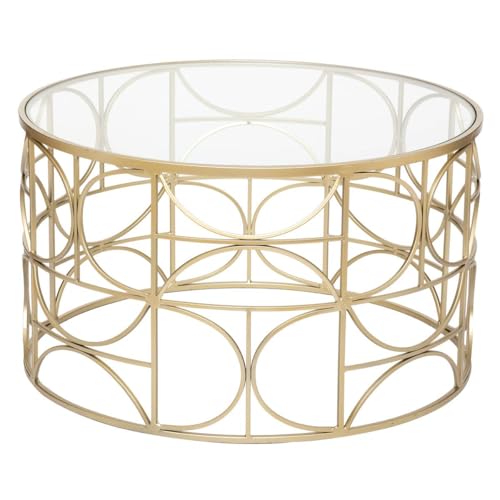 Atmosphera - Couchtisch Suite - Platte aus gehärtetem Glas - golden D. 71 cm - Golden von ATMOSPHERA CREATEUR D'INTERIEUR