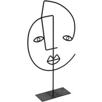 Atmosphera - Deko-Gesicht Arty Metall schwarz 23x38cm - Frau von ATMOSPHERA