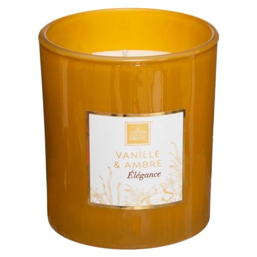 Atmosphera - Duftkerze "Mael" - Vanille Amber 190g - Senfgelb von ATMOSPHERA CREATEUR D'INTERIEUR