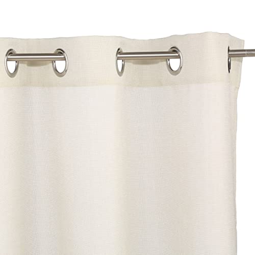 Atmosphera - Vorhang Memories mit Ösen - elfenbeinfarben 140 × 260 cm - Elfenbein von ATMOSPHERA CREATEUR D'INTERIEUR