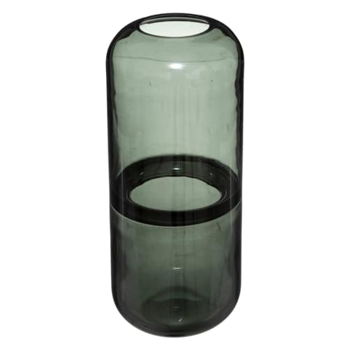 Atmosphera - Flaschenvase Line - Rauchglas H. 25 cm - Grau von ATMOSPHERA CREATEUR D'INTERIEUR