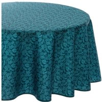Fleckenabweisende Tischdecke Feuilles - blaugrün - D180 cm - Atmosphera créateur d'intérieur von ATMOSPHERA