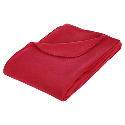 Atmosphera - Fleecedecke - Fleece - rot - 125x150 cm - Rot von ATMOSPHERA CREATEUR D'INTERIEUR