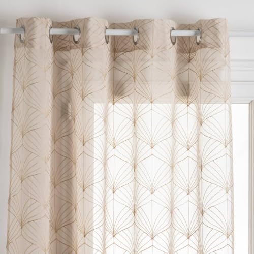 Atmosphera - Gardine Mia - Leinen - 140x240 cm - Leinen weiß von ATMOSPHERA CREATEUR D'INTERIEUR