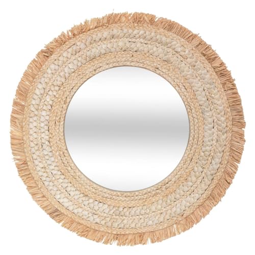 Atmosphera - Geflochtener Spiegel Célia - Bast D. 68 cm - Beige von ATMOSPHERA CREATEUR D'INTERIEUR