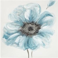 Gemalte Leinwand Blumen 48x48cm - Bleu/blanc von ATMOSPHERA