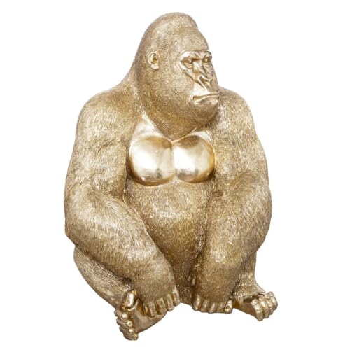 Atmosphera - Gorilla-Statuette - Kunstharz - goldfarben - H61 cm - Golden von ATMOSPHERA CREATEUR D'INTERIEUR