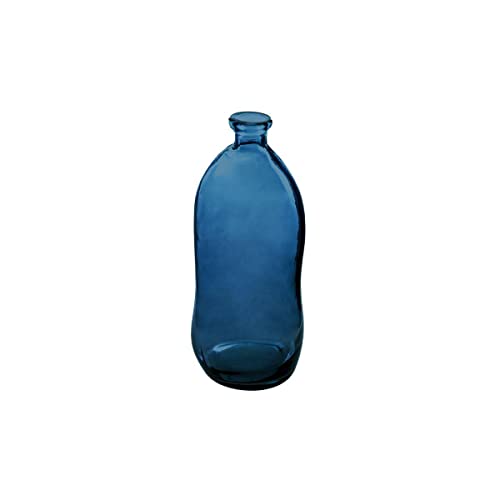 Atmosphera - Vase Dame Jeanne - recyceltes Glas - sturmblau H 35 cm - Blau von ATMOSPHERA CREATEUR D'INTERIEUR