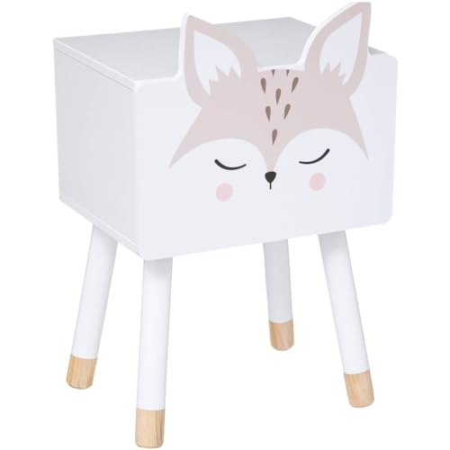 Atmosphera - Kinder Nachttisch Fuchs - weiß - Holz - Mehrfarbig Atmosphera - Kinder Nachttisch Fuchs - weiß - Holz - Mehrfarbig von ATMOSPHERA CREATEUR D'INTERIEUR