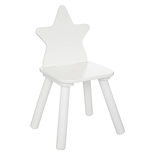 Atmosphera - Kinderstuhl Sterne - Holz und Kiefer - weiß. - Weiß von ATMOSPHERA CREATEUR D'INTERIEUR