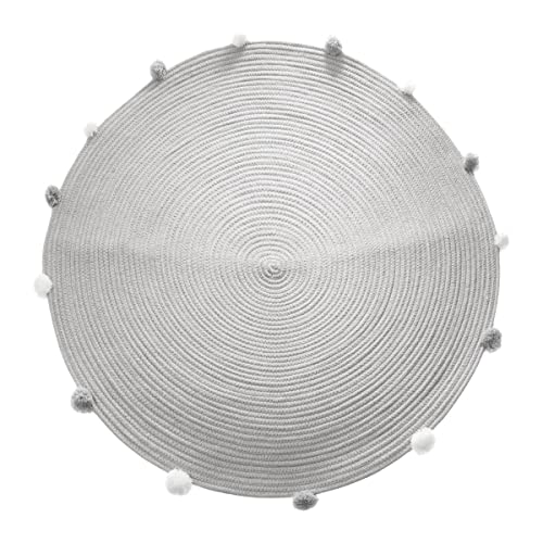 Atmosphera - Kinderteppich Pompons - grau D 90 cm - Grau von ATMOSPHERA CREATEUR D'INTERIEUR