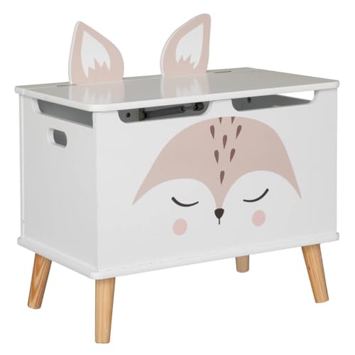 Atmosphera - Kindertruhe Fuchs - Holz und Kiefer - weiß - 53x54-5 cm. - Weiß Atmosphera - Kindertruhe Fuchs - Holz und Kiefer - weiß - 53x54-5 cm. - Weiß von ATMOSPHERA CREATEUR D'INTERIEUR