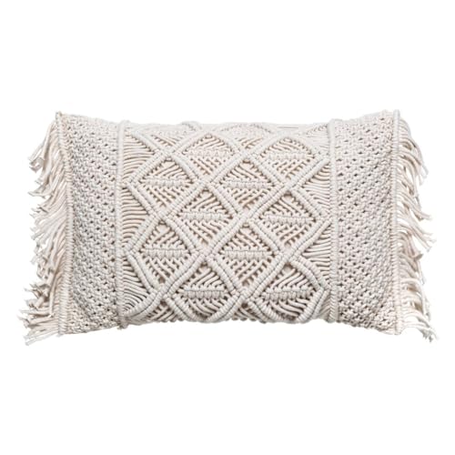 Atmosphera - Kissen Macramé 30x50 cm - Elfenbein von ATMOSPHERA CREATEUR D'INTERIEUR