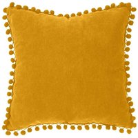 Kissen mit Pompons - ockergelb - 40x40 cm - Atmosphera créateur d'intérieur von ATMOSPHERA