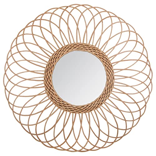 Atmosphera - Spiegel 'Rosace' - Rattan D 58 cm - Beige von ATMOSPHERA CREATEUR D'INTERIEUR