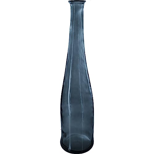Atmosphera - Lange Vase - recyceltes Glas - sturmblau H 80 cm - Blau von ATMOSPHERA CREATEUR D'INTERIEUR