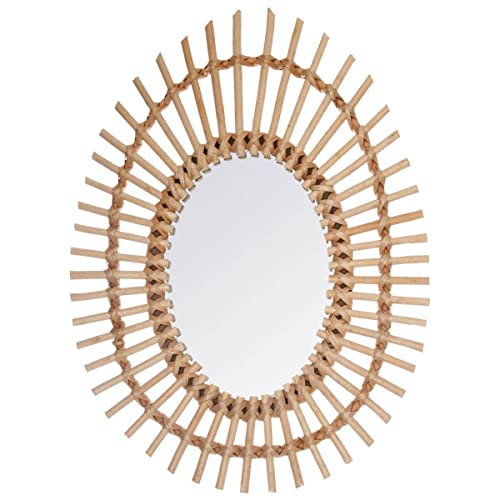 Atmosphera - Ovaler Spiegel aus Rattan 43 × 58 cm - Beige von ATMOSPHERA CREATEUR D'INTERIEUR