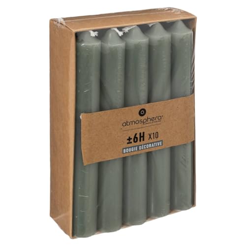 Packung mit 10 Kerzenstiften - Eukalyptus grün - 45g - Grün - Atmosphera créateur d'intérieur von ATMOSPHERA CREATEUR D'INTERIEUR