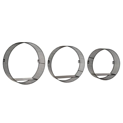 Atmosphera - 3er-Set Wandregale - perforiertes Metall - Schwarz von ATMOSPHERA CREATEUR D'INTERIEUR