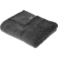 Plaid Zopf Flanell 125x150cm - Dunkelgrau von ATMOSPHERA